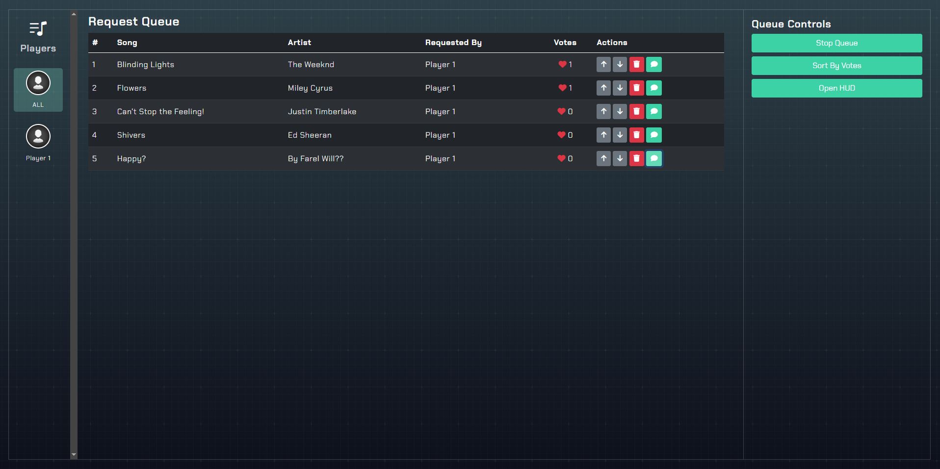 Run Q-MC Live DJ Request Queue